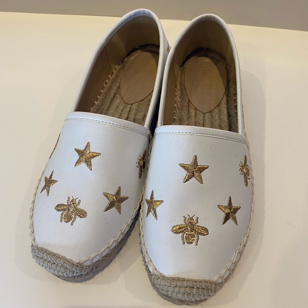 Gucci Bee Star Espadrilles in White